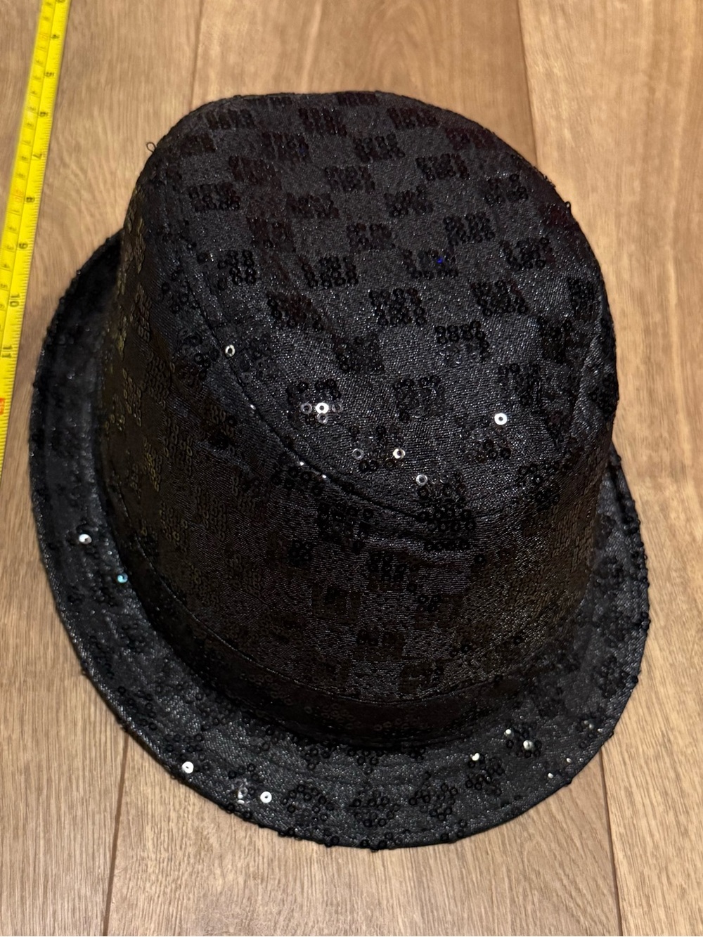 Stylish Sequin Trilby Hat - Black